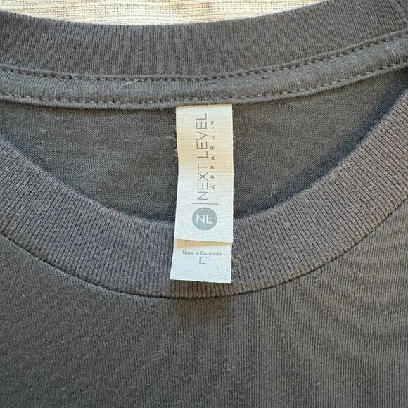 Womens Peace Love Bacon & More Bacon Graphic Tee Black Size L Next Level Apparel - Picture 5 of 10